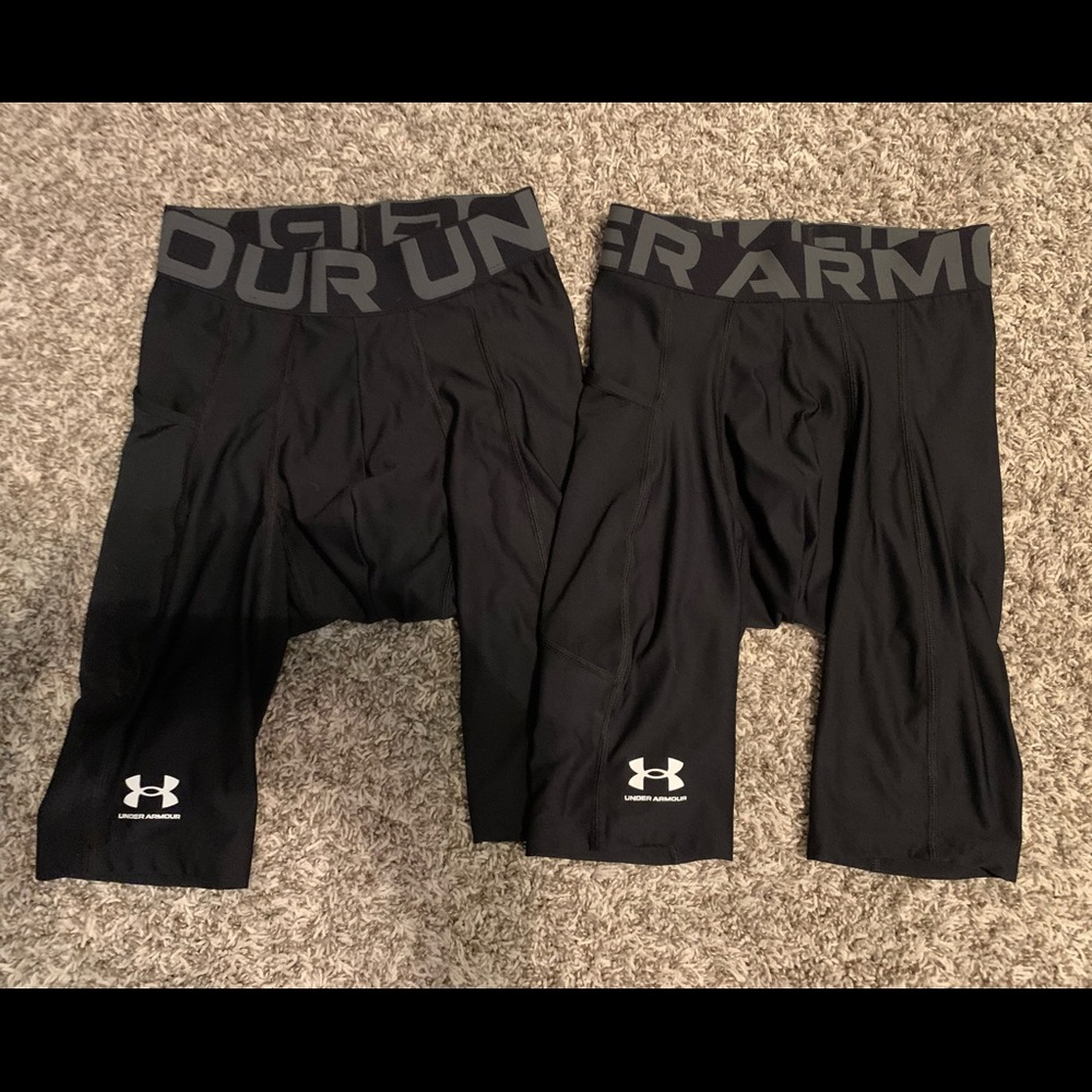 Black Under Armour compression mens slider underwear.